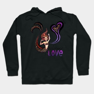 Release the Love: Watercolor Mermaid Original Illustration Hoodie